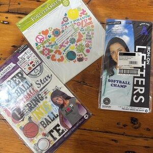 sports iron on transfers letters and sports design multiple packs DIY